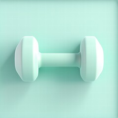 Obraz premium The Essence of Strength: An artful studio shot of a dumbbell against a soft background, conveying a sense of minimalist elegance and fitness focus.