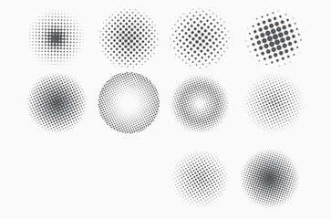 Round Circle Twist halftone screen dot Random Background Vector Print