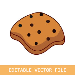 Realistic chocolate chip cookies. Cookies isolated on white background. Vector illustration.