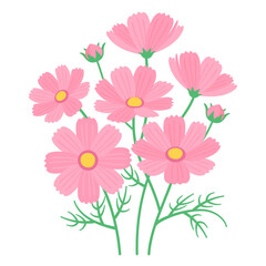 Cute cosmos flower clipart