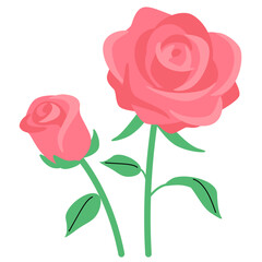 Pink rose flower clip art