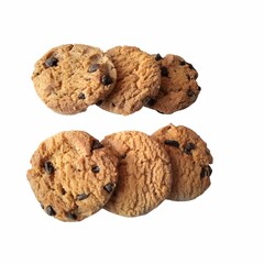chocolate chip cookies isolated