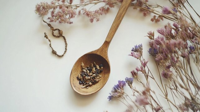 Environmentally friendly handmade production: made from recycled spoons, embedded with seeds and dried flowers, suitable for low-carbon living and zero waste markets.