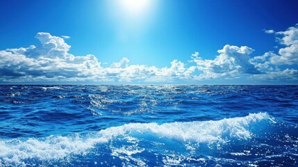 Stunning Ocean View: Azure Waters Under a Sunny Sky