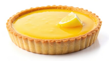Lemon Tart on White Background