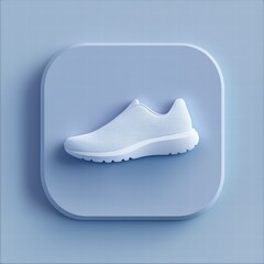 Sneaker Icon on Square: Minimalist design of a sleek sneaker, delicately embossed on a square panel.