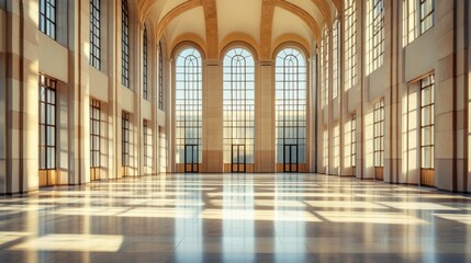 A legislative hall with tall wooden doors and elegant chandeliers. Featuring grandeur and tradition
