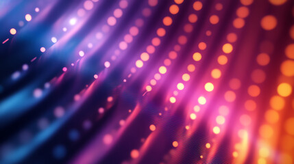 A vibrant abstract background featuring wavy lines and glowing dots