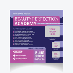 Modern Makeup Skills social media post Design Template