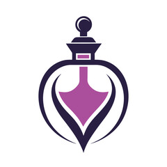 perfume bottle logo design concept vector art and illustration