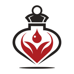 perfume bottle logo design concept vector art and illustration