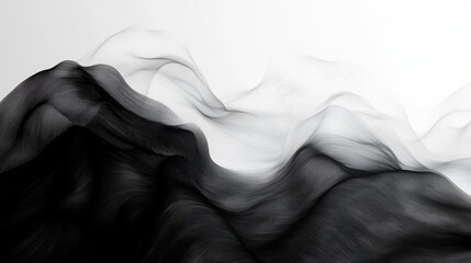 abstract black smoke flowing art, a wave pattern on background