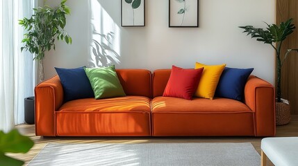 Modern Colorful Sectional Sofa in Living Room