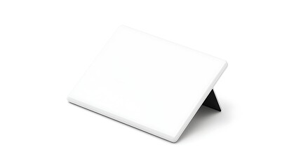 White Blank Rectangular Digital Display Stand on White Background