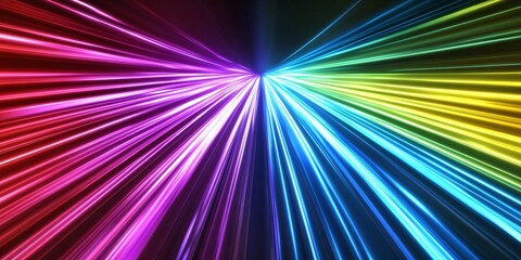 Fototapeta premium vibrant laser rays in multicolor spectrum illuminating dark background