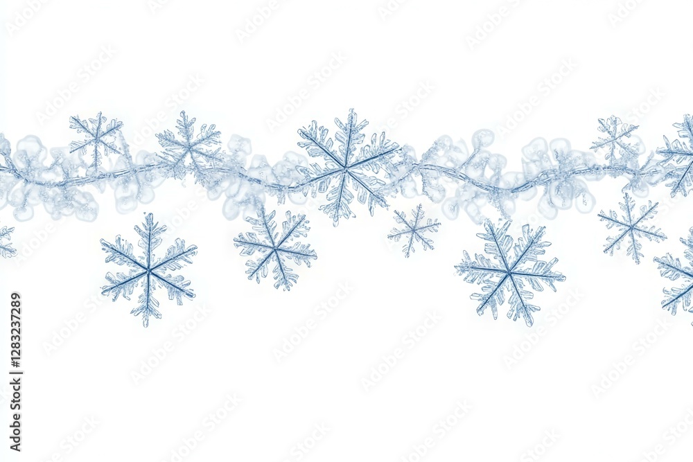 Poster beautiful snowflake patterns on white background