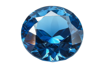 Close up of a brilliant blue gemstone