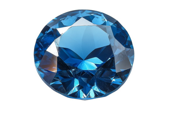 Close up of a brilliant blue gemstone