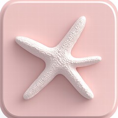 Obraz premium Seastar Charm: A delicate white seastar rests gently on a soft pink surface. It's a simple yet captivating composition, bringing to mind the beauty of the ocean and the serenity of coastal life.