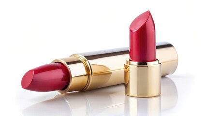 Red Lipstick on White Background