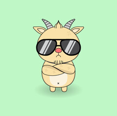 cute cartoon sheep illustration vector design. Eps 10.