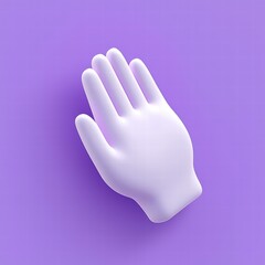Obraz premium Hand in the air: A simple studio shot of a smooth, single hand, with open palm, resting above a gradient lilac background, symbolizing reach, help or giving.