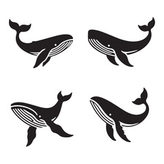 Minimalist Blue Whale silhouette, perfect for ocean-themed graphics - Blue Whale illustration - Minimalist Blue Whale vector - Fish silhouette
