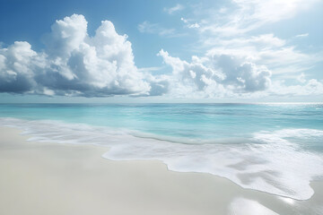 Fototapeta premium Serenity Beyond the Horizon: The Artful Dance of Light and Sea in Quiet Respite