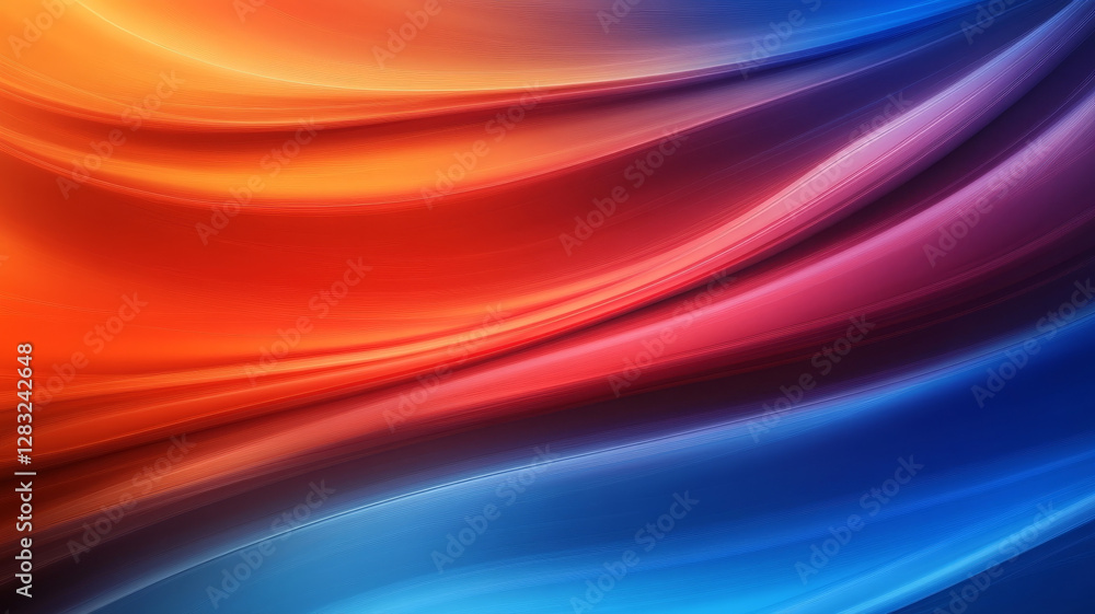 Aufkleber vibrant abstract background featuring flowing waves of red, orange, and blue colors, creating dynami