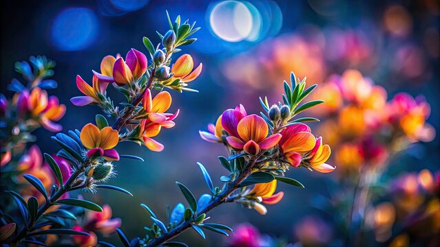 Low-light magic: A captivating close-up of the Ononis spinosa flower.