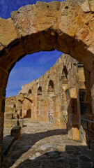 L'area archeologica di Uthina con l'imponente anfiteatro e i resti dell'antica citt&agrave; Romana, Mornag, Tunisia