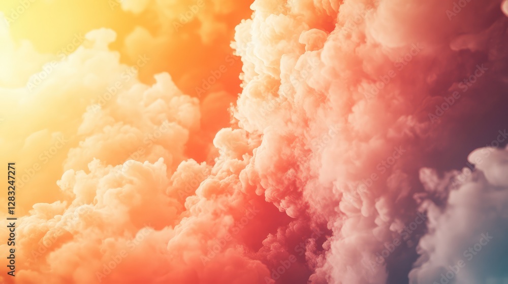 Aufkleber abstract soft orange background with a cloudy gradient, offering a delicate and artistic composition