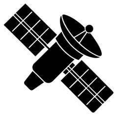 Minimalist Satellite Silhouette Vector – Modern & Clean Design.