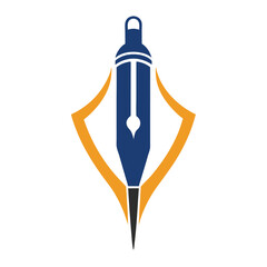 pen logo design concept vector art and illustration