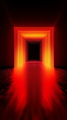 Neon Light Corridor Abstract Illustration