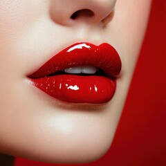 Obraz premium lips+close-up+with+lipstick+application --profile kwdsy9w --v 6.1 Job ID: dc194f08-12a3-4da7-a0f1-2a1093cba561