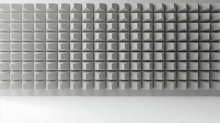 Fototapeta premium Geometric Textured Wall With Repeating Squares in White Light and Shadow