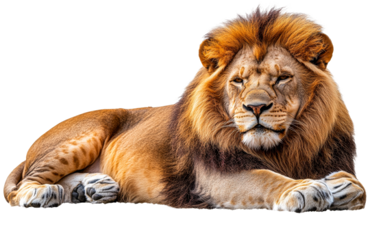 Majestic lion resting in a serene pose
