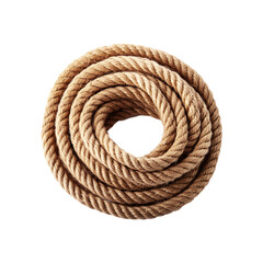 Top view of rope on transparent background