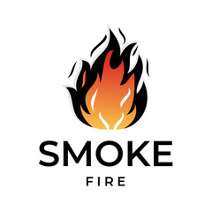 Fire Logo Vector Illustration with Red and Yellow Flames. Hot and burning Campfire design, suitable for logos, icons and other graphic elements.