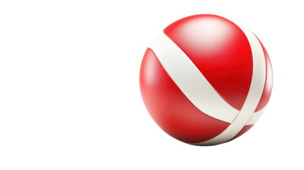 Striking red and white ball, a captivating contrast in spherical design red