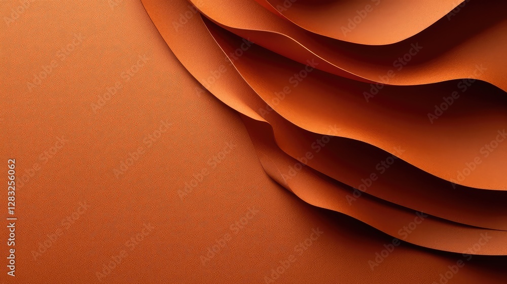 Poster deep burnt orange background with a matte finish and subtle texture, offering a rich and stylish aes