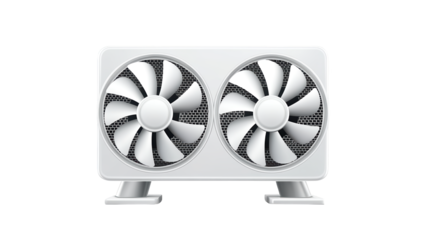 White twoblade fan, efficient cooling solution for home and office, portable design for compact spaces improved air circulation