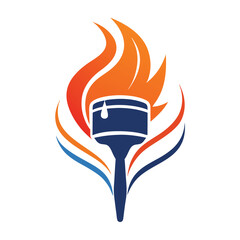 paintbrush logo design concept vector art and illustration