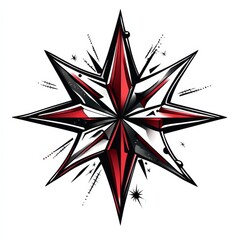 Celestial Compass: A captivating illustration showcases a bold, multi-pointed star, radiating a sense of direction and guidance, with its striking design that adds a touch of elegance.