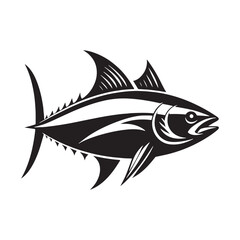 Detailed Bluefin Tuna silhouette, a perfect marine-inspired vector - Bluefin Tuna illustration - Minimalist Bluefin Tuna vector - Fish silhouette
