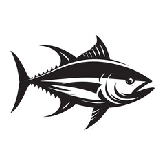 Fototapeta premium Majestic Bluefin Tuna silhouette, a tribute to ocean giants - Bluefin Tuna illustration - Minimalist Bluefin Tuna vector - Fish silhouette 