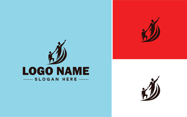 Leadership Coaching icon Executive coaching Management mentoring Leadership development flat logo sign symbol editable vector