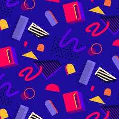A seamless pattern in Memphis style