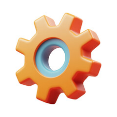 Cogwheel Gear Setting Symbol Repair Optimizing Workflow Concept 3D Vector Icon Cartoon Minimal